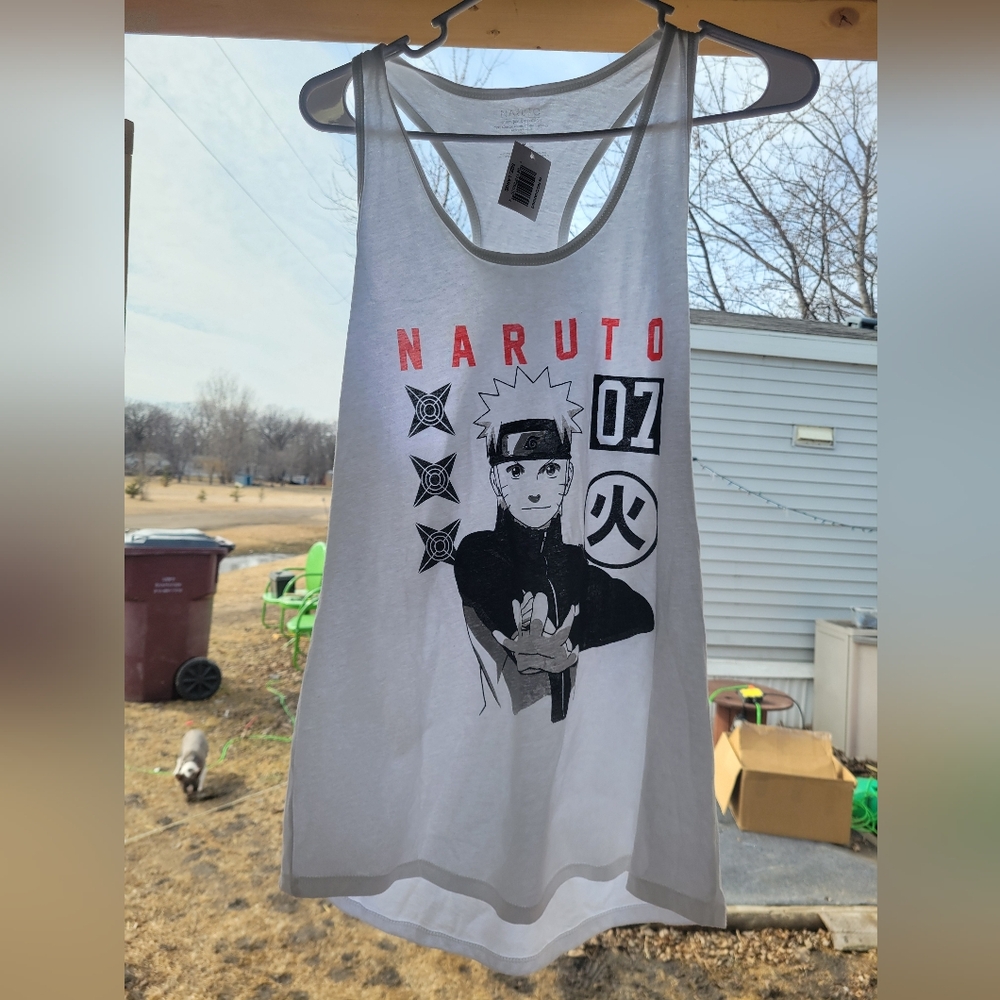 White Naruto NWT Graphic Tank Top Mens‎ Size Large
